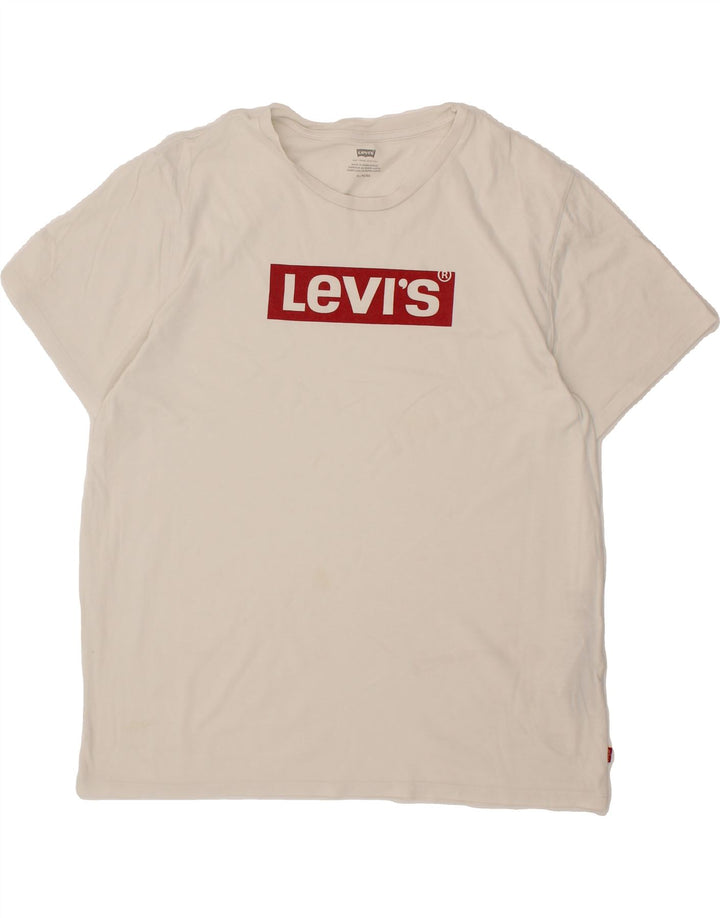 LEVI'S Mens Graphic T-Shirt Top XL White Cotton Vintage Levi's and Second-Hand Levi's from Messina Hembry 