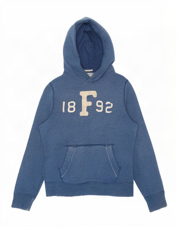 Abercrombie & Fitch Pull à capuche graphique en coton bleu moyen pour homme