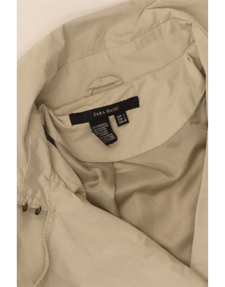 Zara Trench-coat à double boutonnage pour femme UK 14 Large Beige Polyester