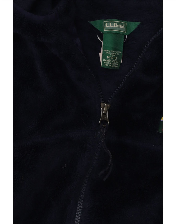 L.L.BEAN Boys Hooded Fleece Jacket 10-11 Years Medium  Navy Blue Polyester