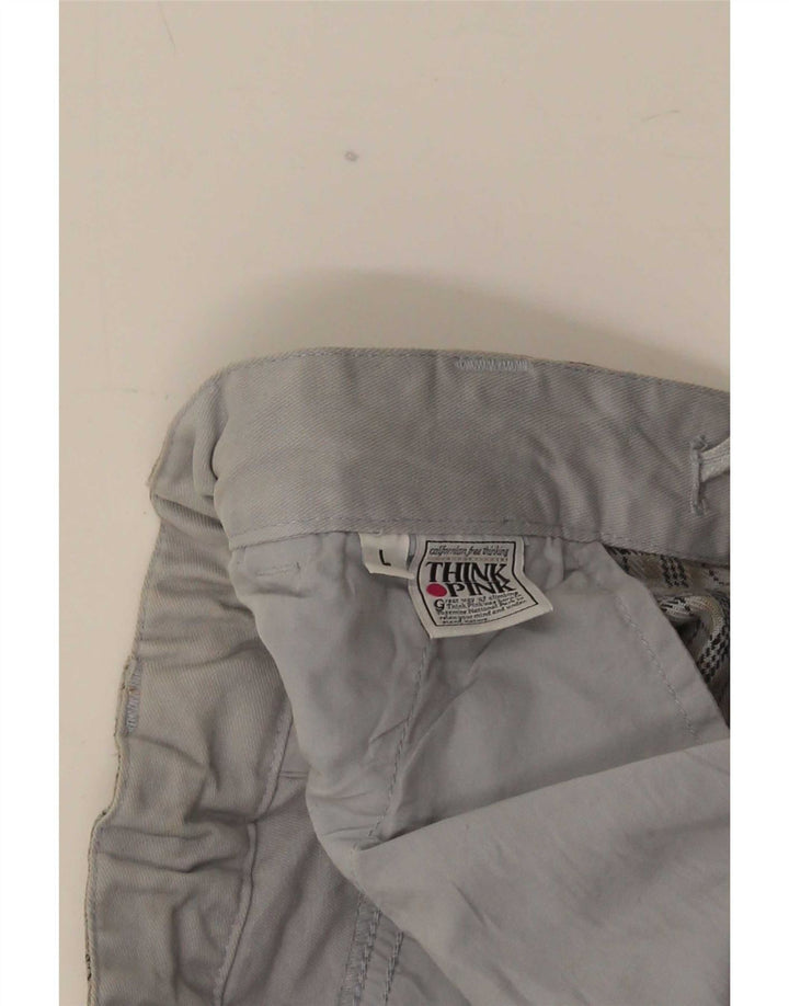 Think Pink Pantalon Chino Droit Homme Large W36 L32 Gris à Carreaux