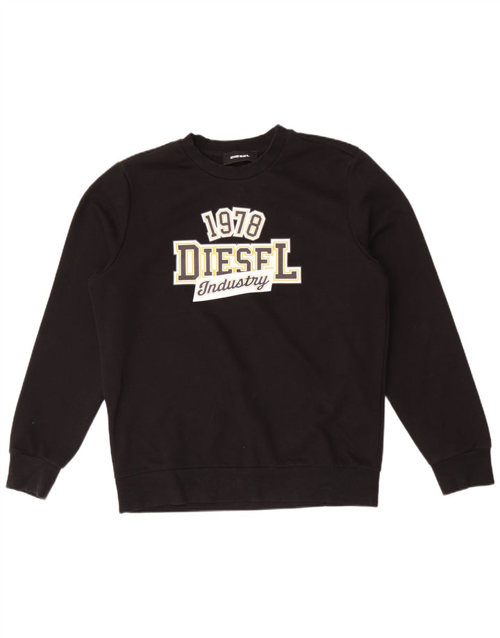 Diesel Sweat-Shirt Graphique Homme Noir Moyen Coton