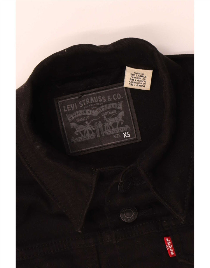 Levi's Veste En Jean Femme UK 6 XS Noir Coton