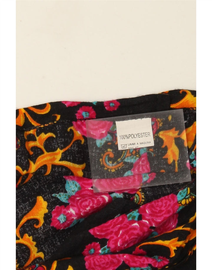 jupe portefeuille femme vintage W32 grand polyester floral multicolore