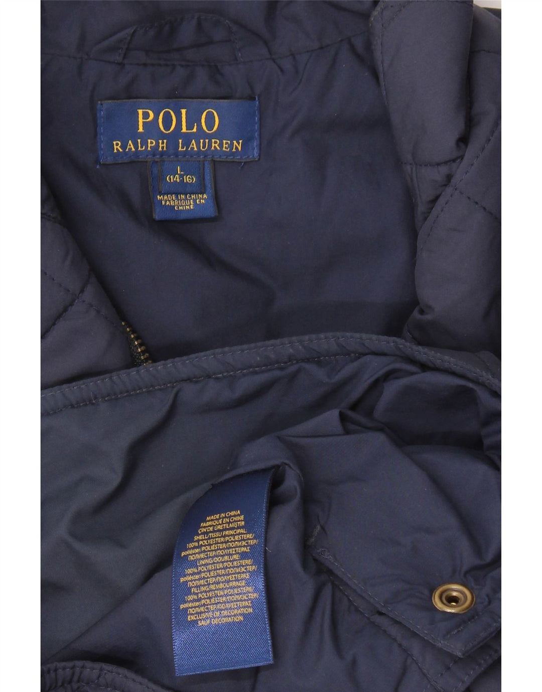 Polo Ralph Lauren Gilet matelassé garçon 14-15 ans Large Bleu Marine Polyester