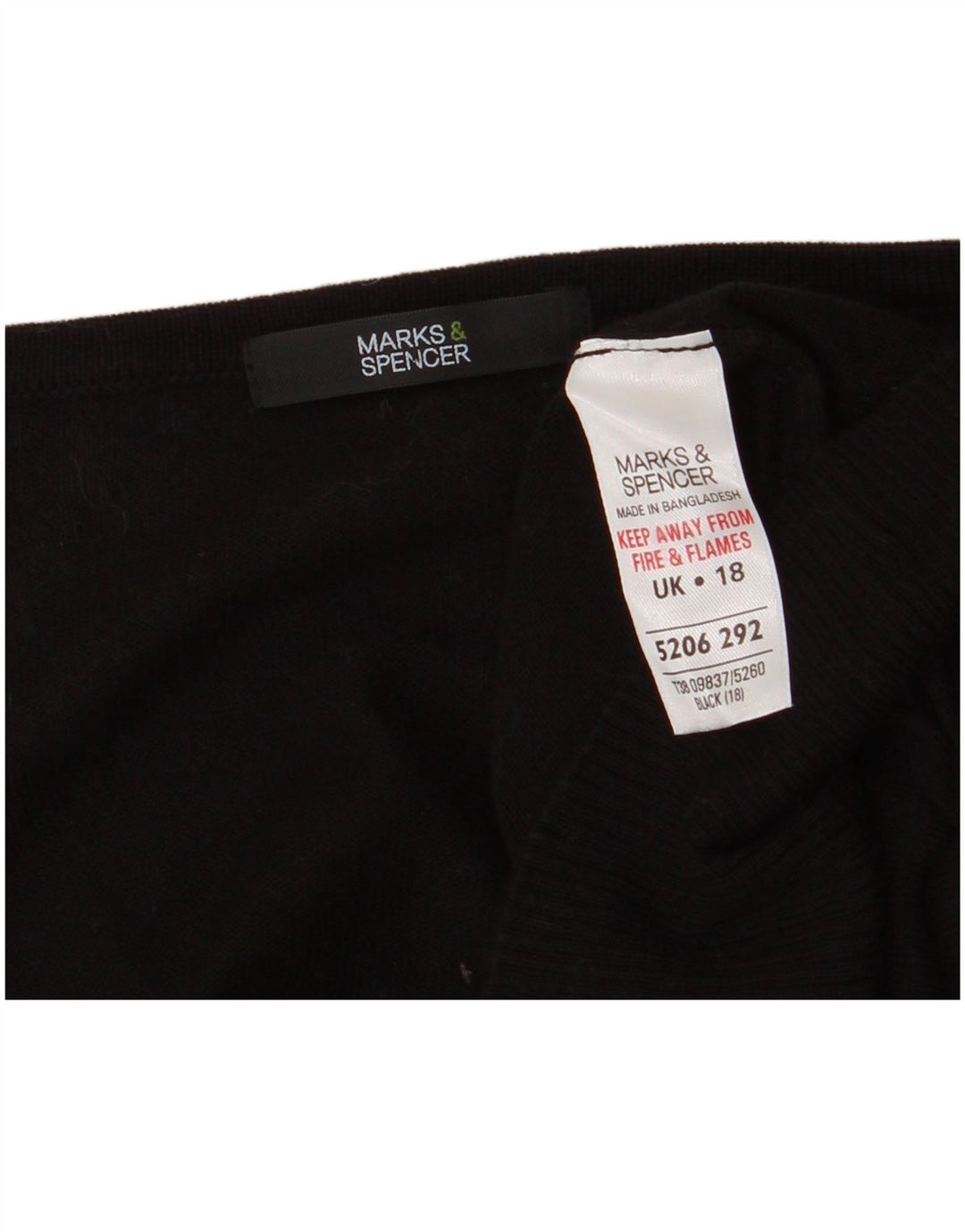 MARKS & SPENCER Cardigan court à manches 3/4 pour femme UK 18 XL Noir