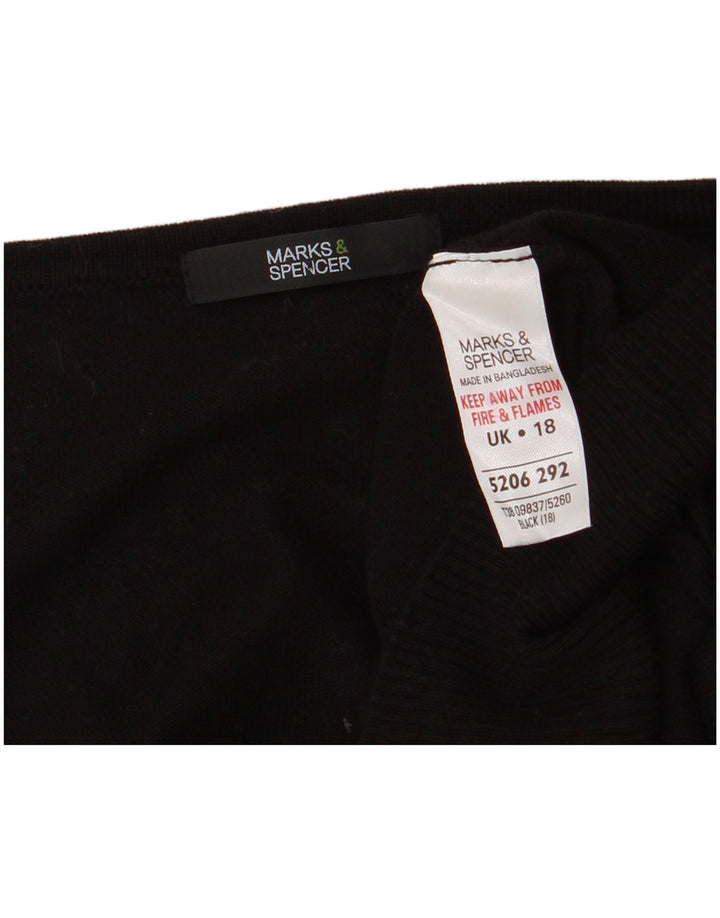 MARKS & SPENCER Cardigan court à manches 3/4 pour femme UK 18 XL Noir