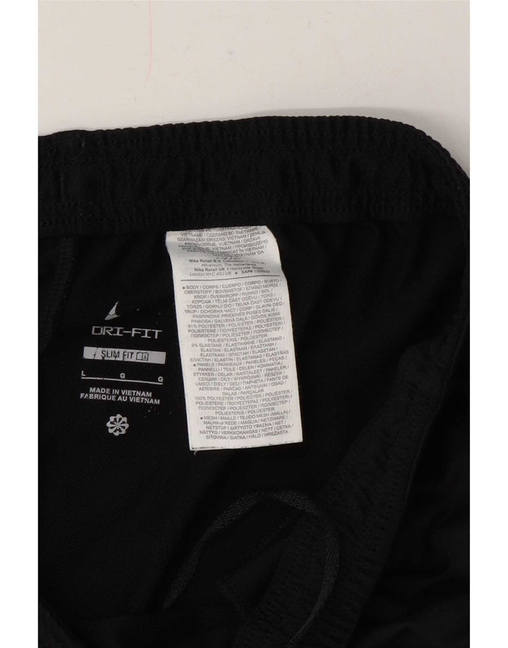 Nike Pantalon de survêtement Dri Fit Slim pour homme en polyester color block Noir Taille L