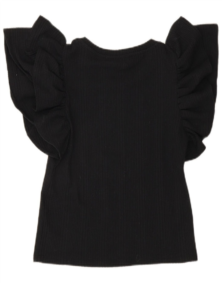 Zara Womens Crop Blouse Top UK 10 Petit Noir