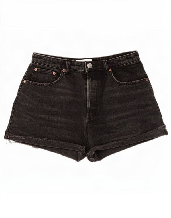 Zara Short en jean taille haute pour femme EU 38 Small W28 Coton noir