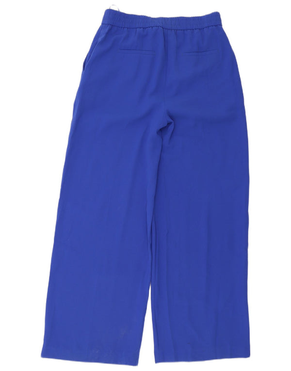 Marks & Spencer Pantalon décontracté à jambe large pour femme UK 14 Large W34 L33 Bleu
