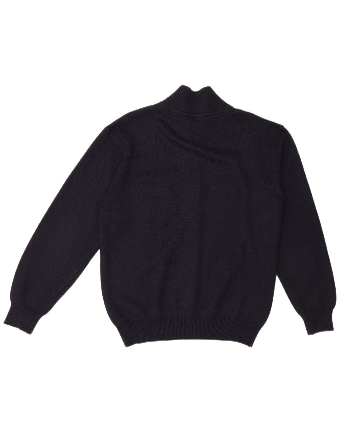 vintage Mens Full Zip Cardigan Pull Bleu Marine Moyen