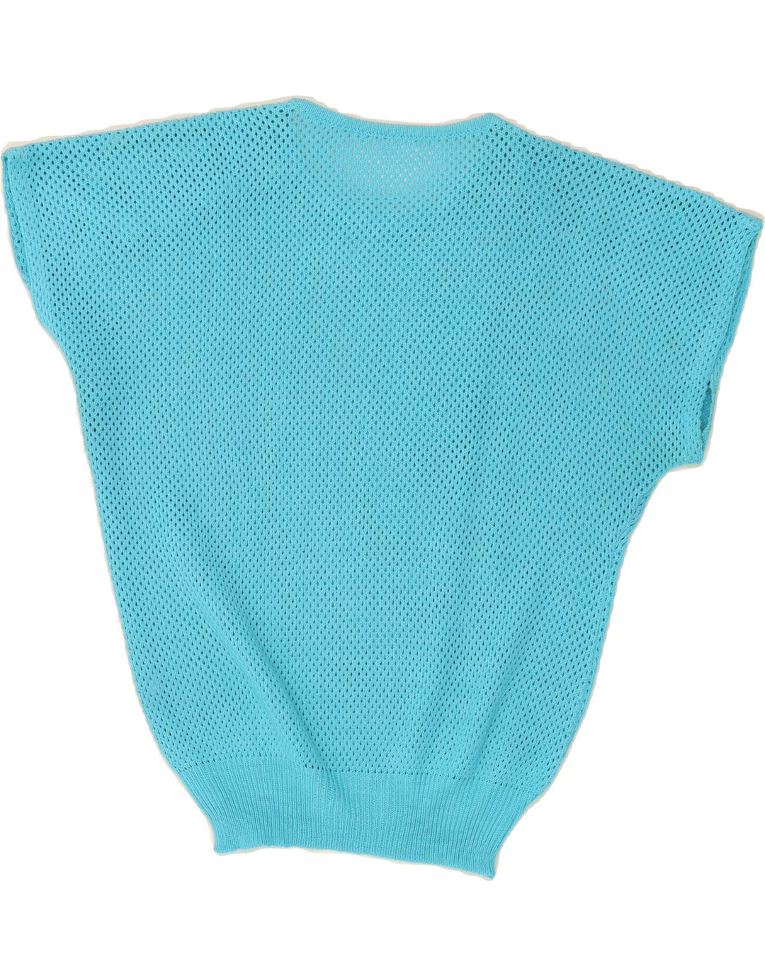 VINTAGE Womens Vest Tank Top UK 12 Medium Turquoise Acrylic Vintage Vintage and Second-Hand Vintage from Messina Hembry 