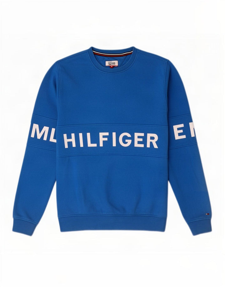 Tommy Hilfiger Sweat-Shirt Graphique Homme Bleu Moyen Coton