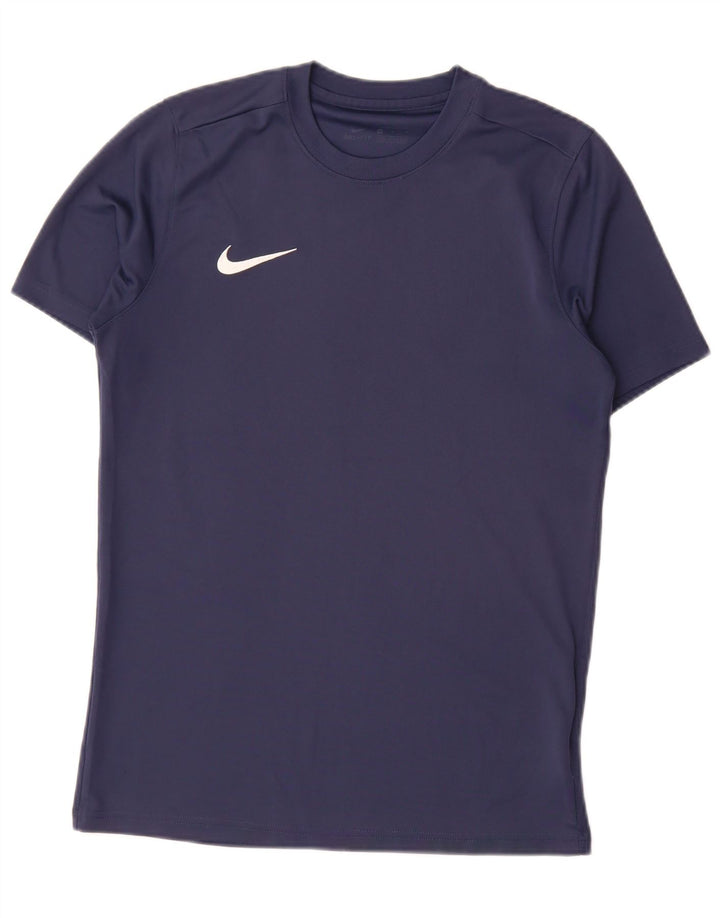 Nike Hommes Dri Fit T-Shirt Haut Bleu Marine Moyen Polyester