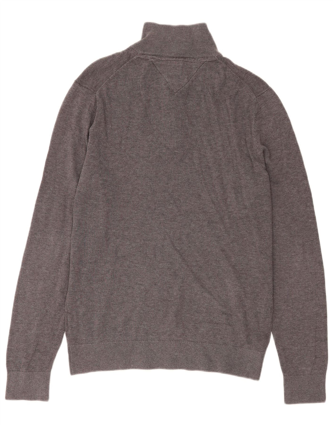 Tommy Hilfiger Pull Col Zippé Homme Gris Moyen Moucheté Coton