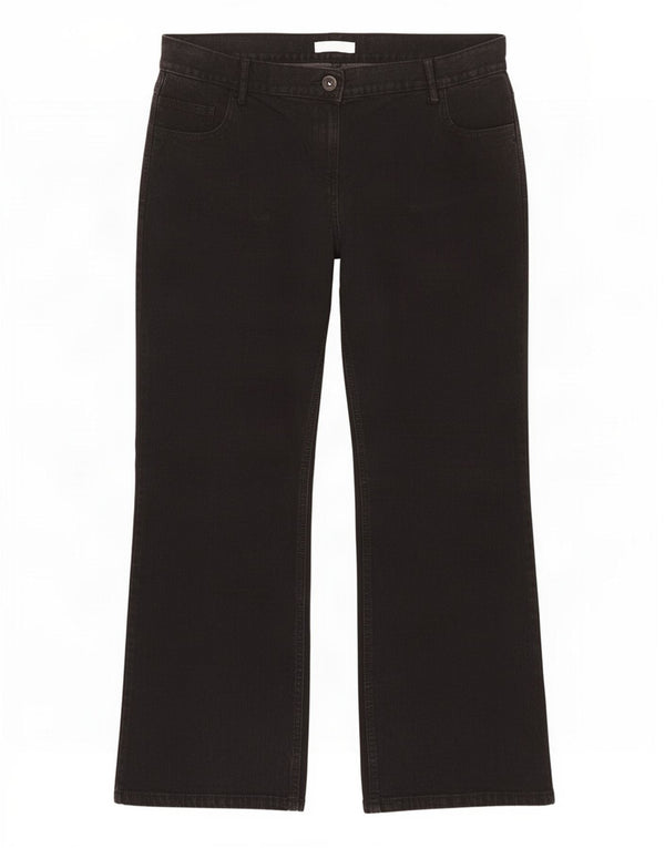 Marks & Spencer Jean Bootcut Femme UK 18 XL W37 L28 Coton Noir
