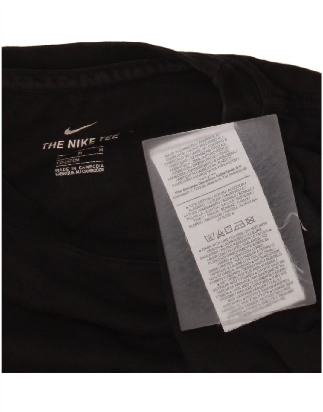 NIKE Haut T-Shirt Graphique Garçon 10-11 ans Coton Noir Moyen