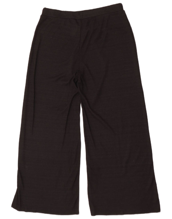 Zara Pantalon de survêtement large pour femme UK 18 XL Noir