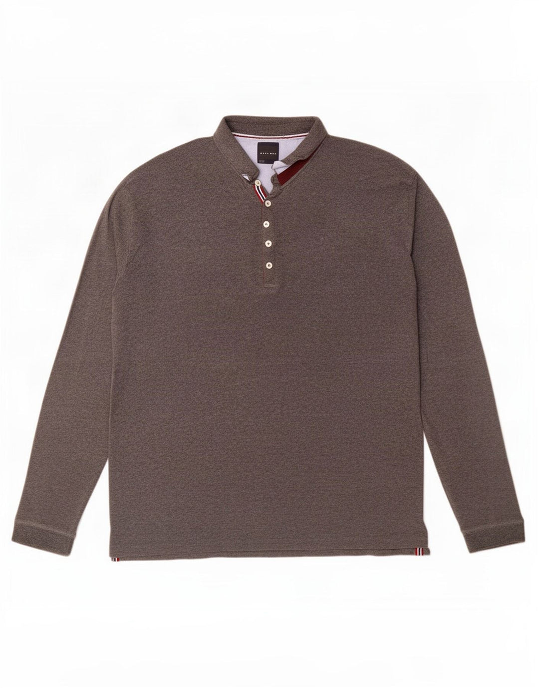 Zara Polo à manches longues pour homme 2XL Gris