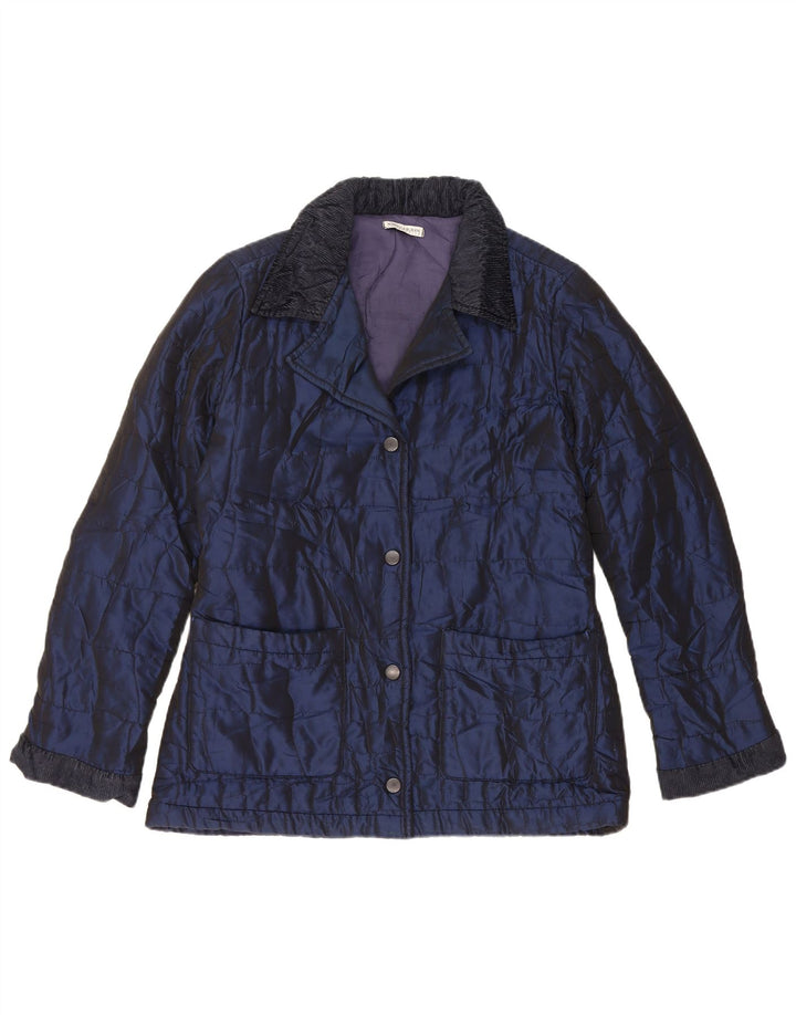 Mariella Burani Veste matelassée pour femme UK 12 Bleu marine moyen