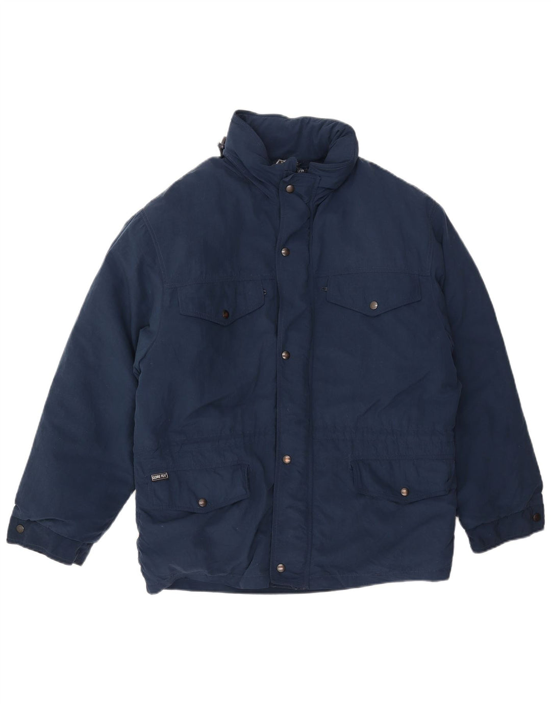 vintage Homme Capuche Loose Fit Veste Rembourrée EU 46 Petit Bleu Marine