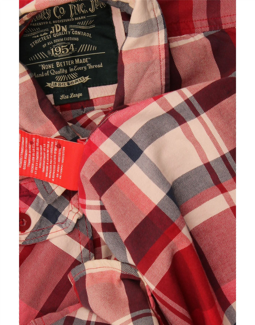 Superdry Chemise Homme Grand Carreau Rouge Coton