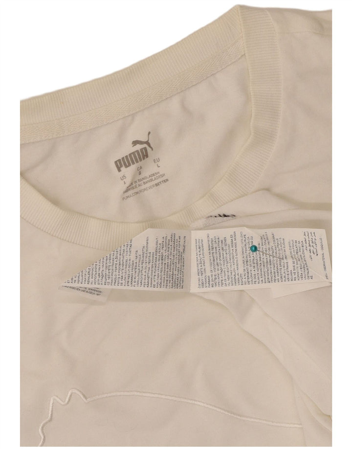 Puma T-shirt graphique pour hommes, grand, blanc, coton