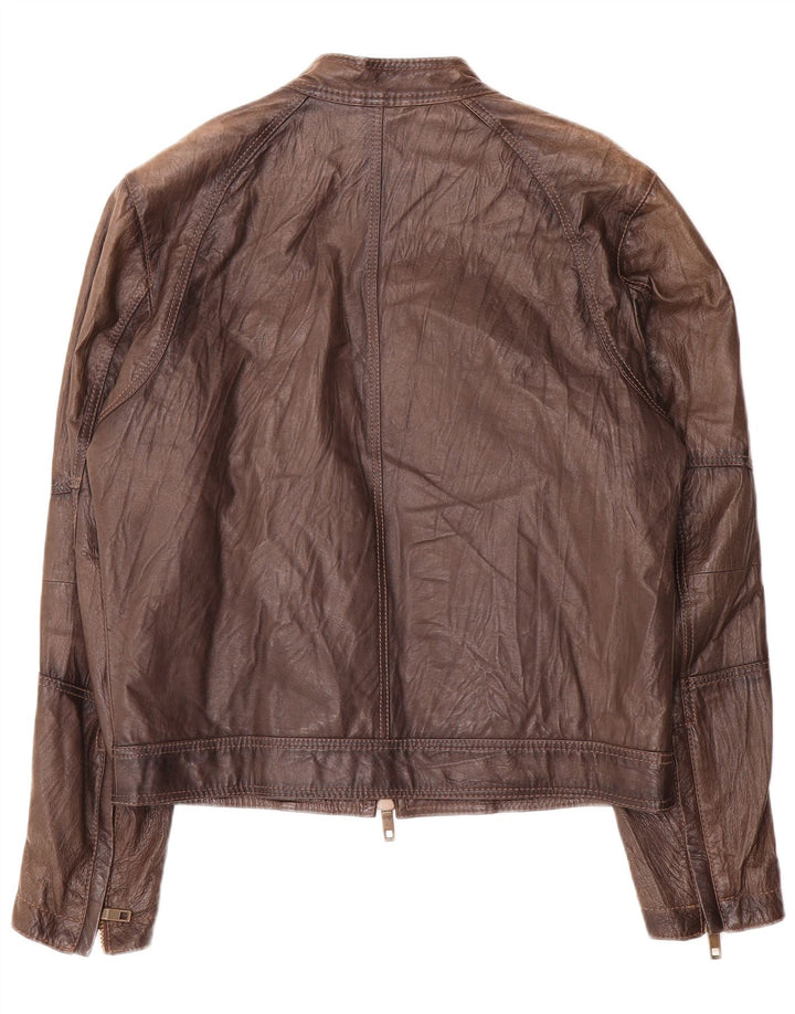 veste en cuir homme vintage IT 48 Marron moyen