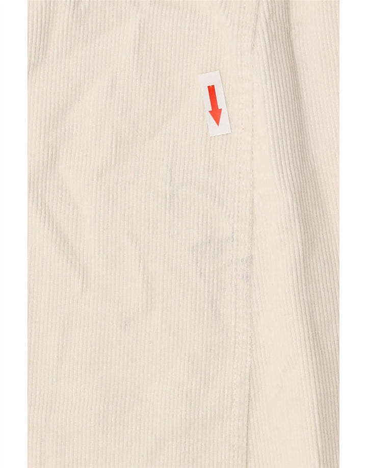 Zara Femme Jupe En Velours Côtelé Moyen W28 Coton Blanc