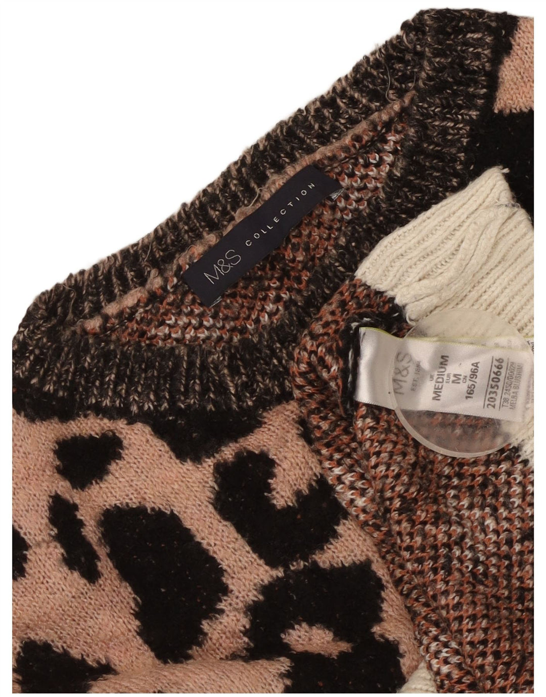 Marks & Spencer Pull col bateau pour femme UK 14 Medium Multicolore