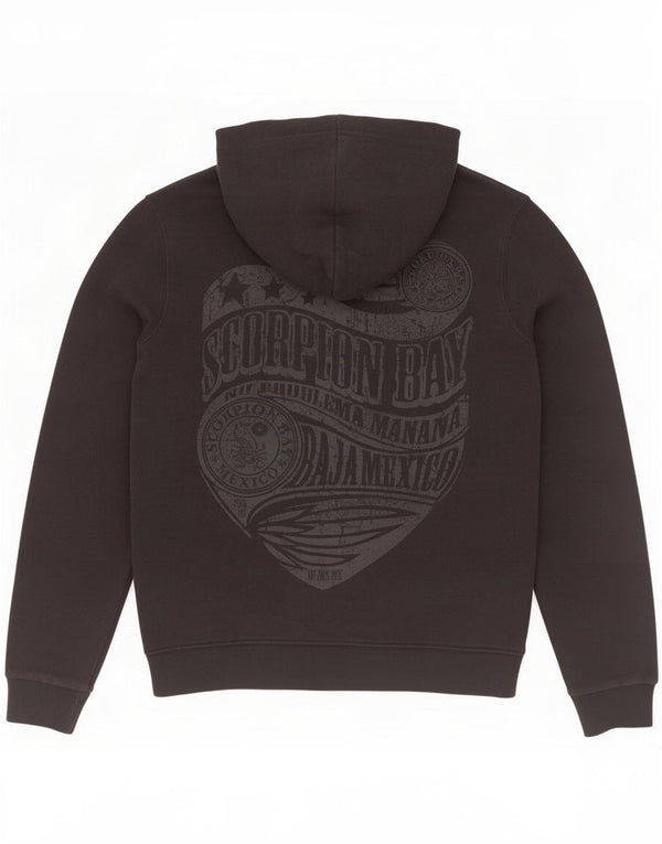 Scorpion Bay Mens Graphic Zip Hoodie Sweater Medium Black Cotton