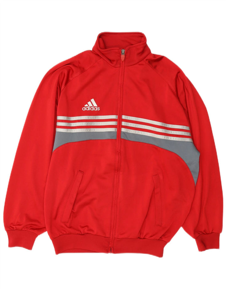 Adidas Veste de survêtement pour homme UK 34/36 Petit Rouge Colorblock Polyester