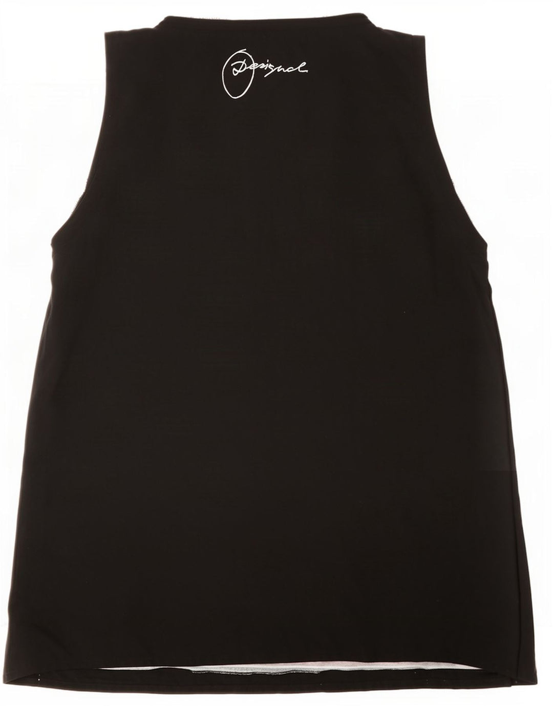Desigual Débardeur Graphique Femme UK 12 Moyen Noir Géométrique Polyester