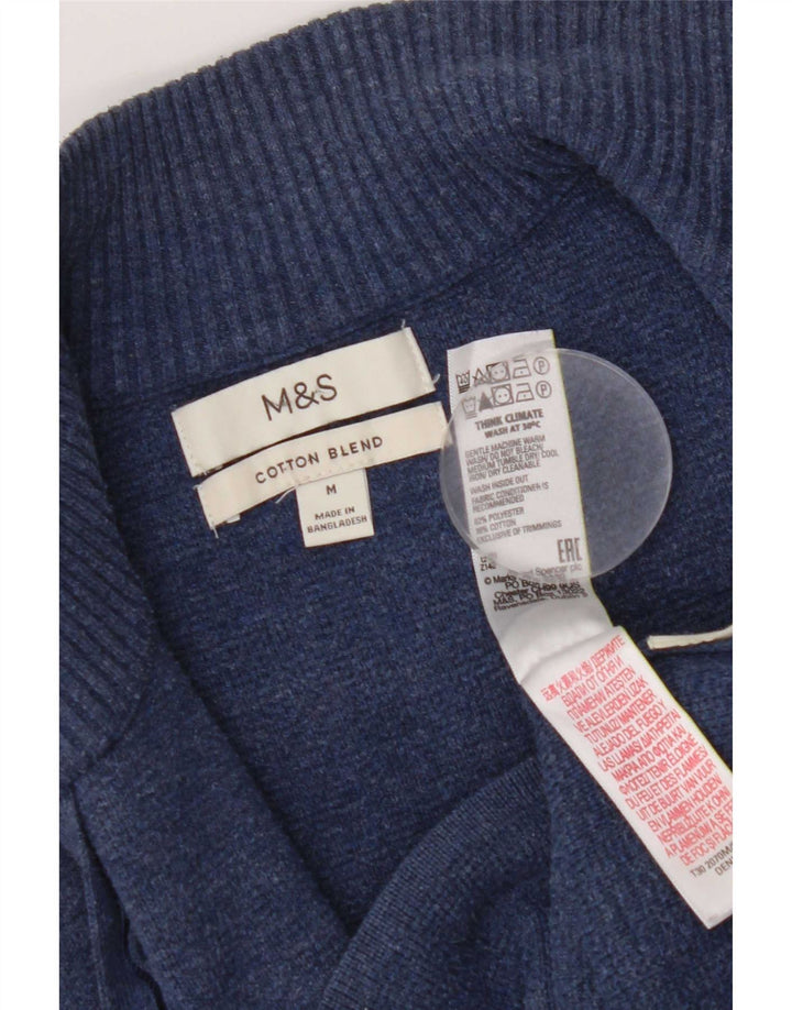 Marks & Spencer Pull Cardigan Femme UK 14 Medium Bleu Marine Polyester