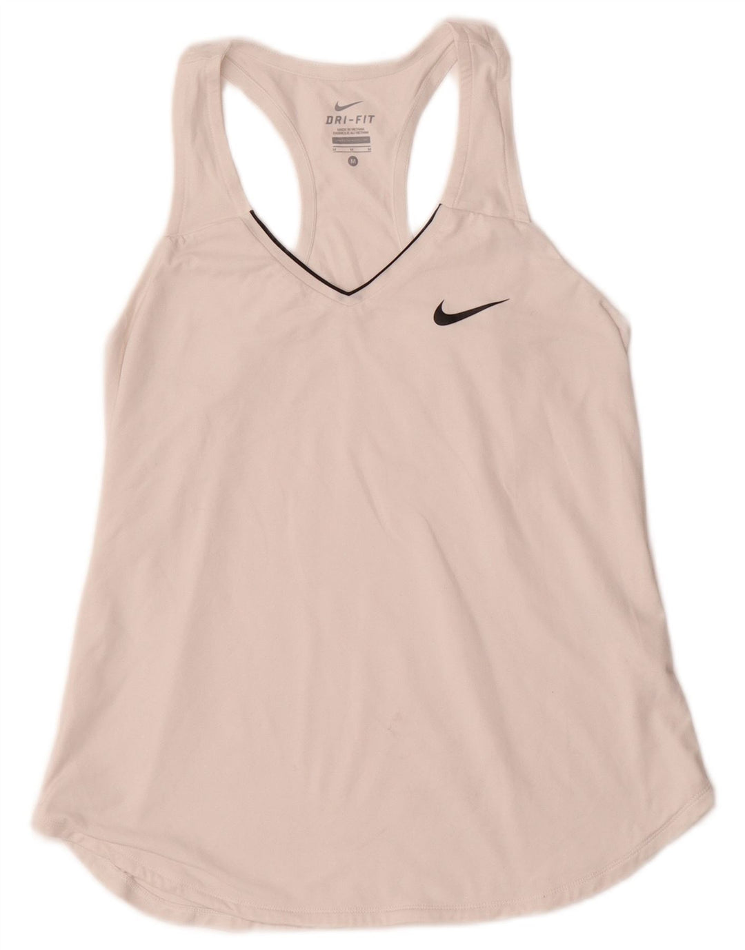 NIKE Débardeur Dri Fit pour femme UK 12 Polyester blanc moyen