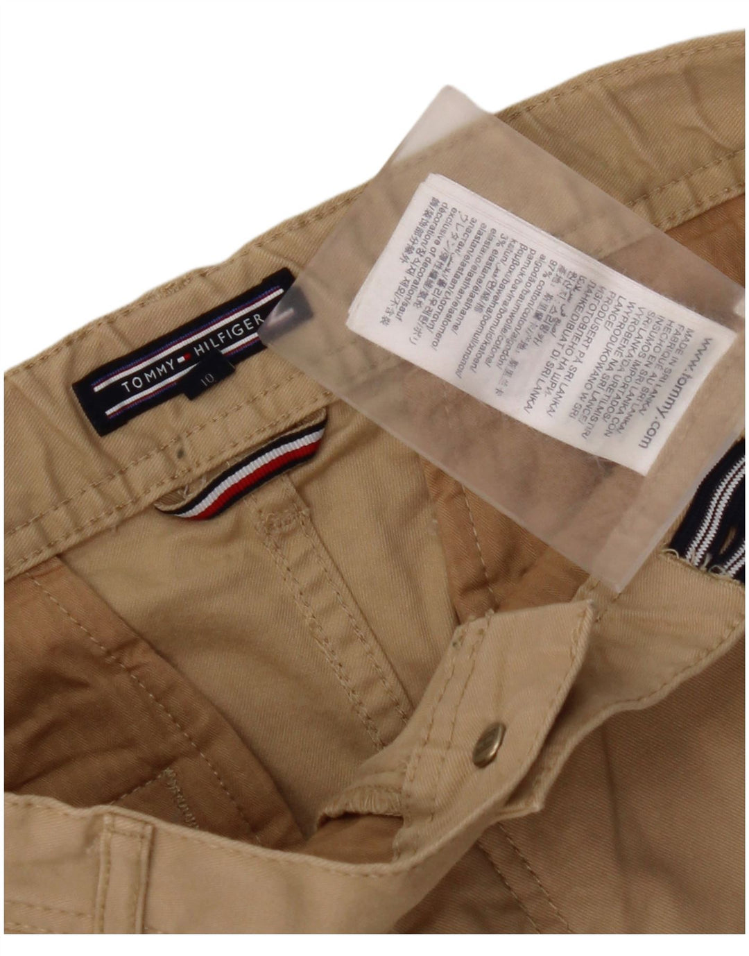 TOMMY HILFIGER Pantalon Chino Slim Garçon 9-10 ans W26 L25 Coton Beige