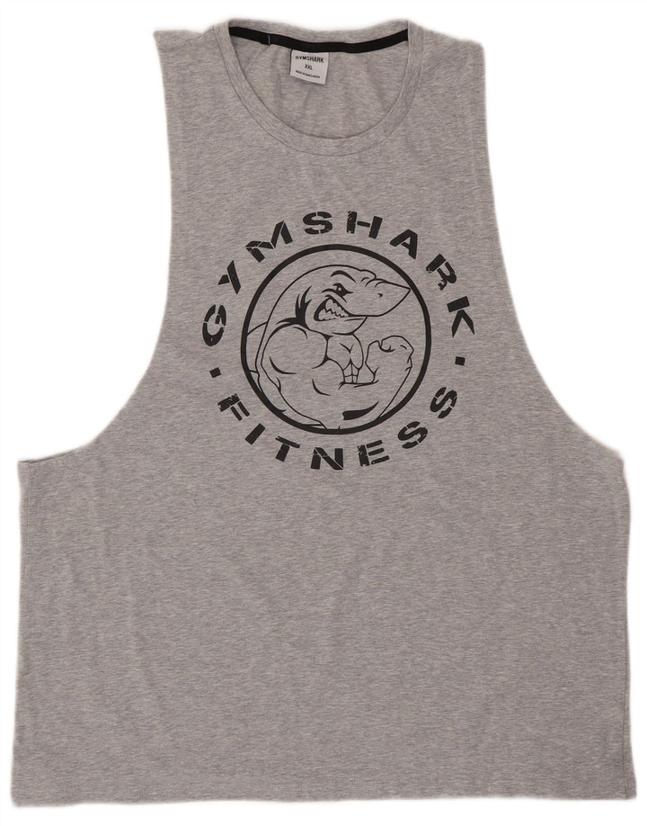 GYMSHARK Débardeur Graphique Homme 2XL Gris