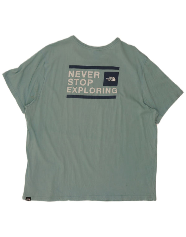 The North Face T-Shirt Graphique Homme Top 2XL Bleu Coton