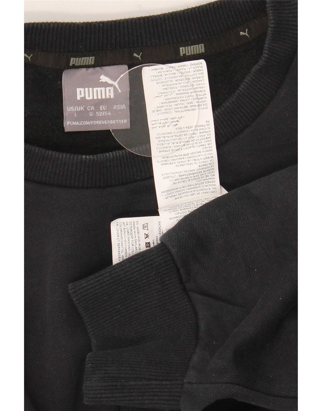 Puma Sweat-shirt pour homme en coton noir Taille L