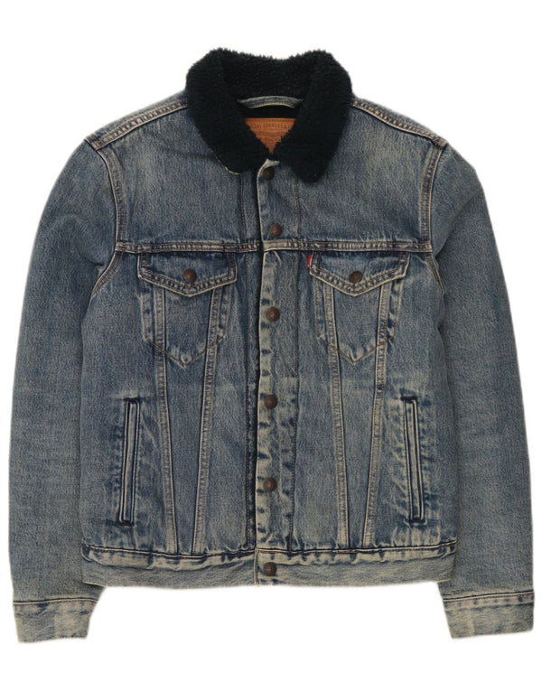 Levi's Veste en Jean Sherpa Homme UK 36 Petit Bleu Coton