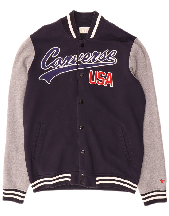 Converse Veste Varsity graphique pour homme UK 40 Large Bleu marine Colourblock