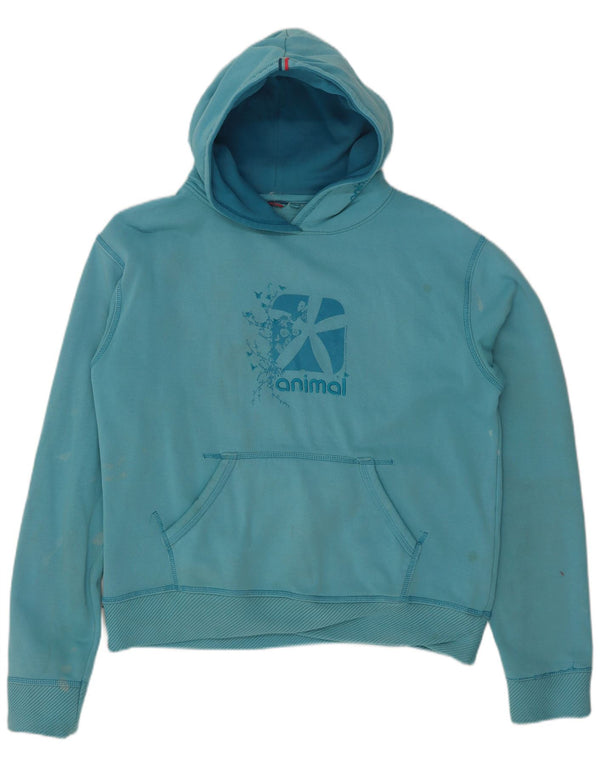 Animal Pull à capuche graphique pour femme UK 14 Bleu moyen Coton