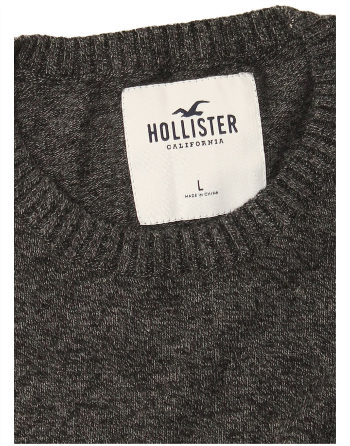 Hollister Pull ras du cou pour homme, grand, gris moucheté