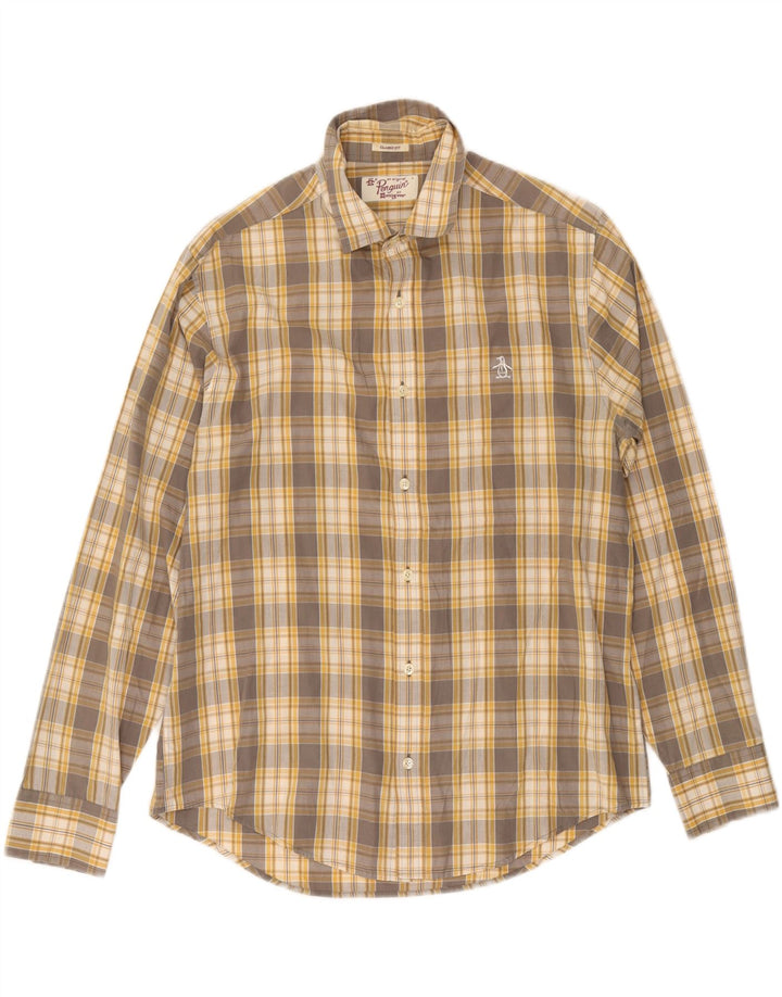 Penguin Chemise Classique Homme Gris à Carreaux