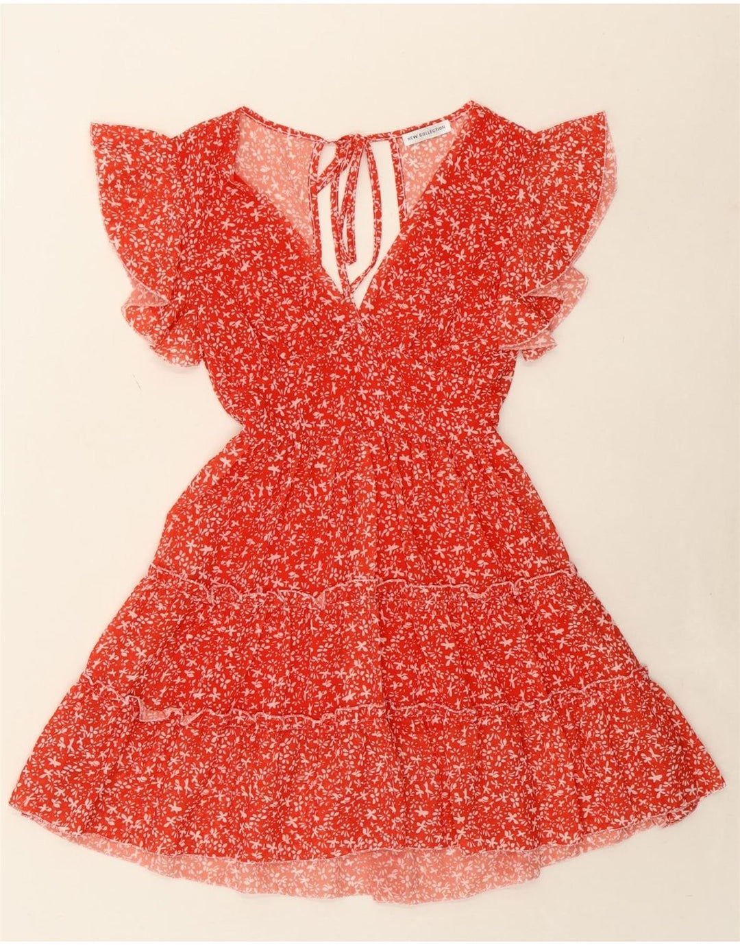 NEW COLLECTION Womens A-Line Dress UK 8 Small Red Floral Polyester Vintage New Collection and Second-Hand New Collection from Messina Hembry 