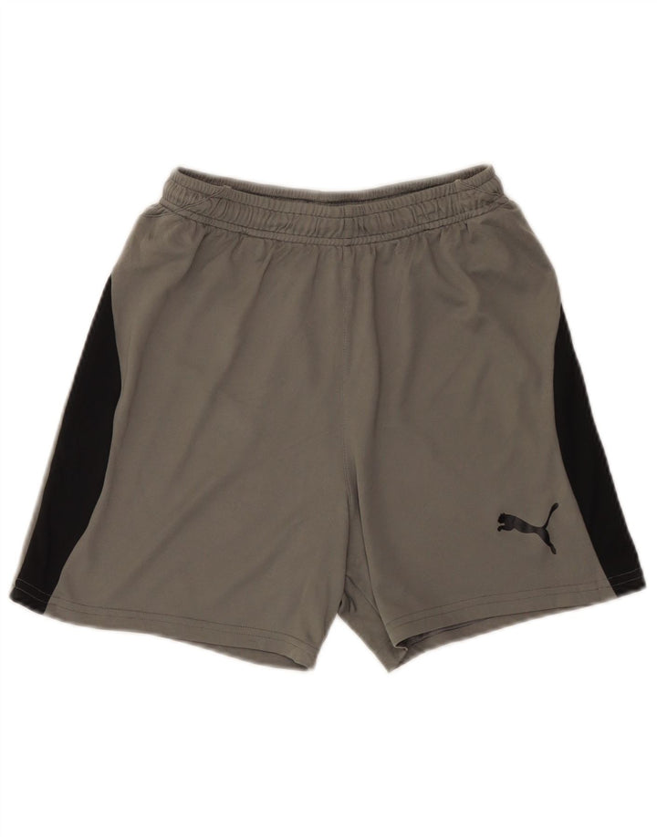 Puma Short de Sport Garçon 13-14 Ans Gris Colorblock Polyester