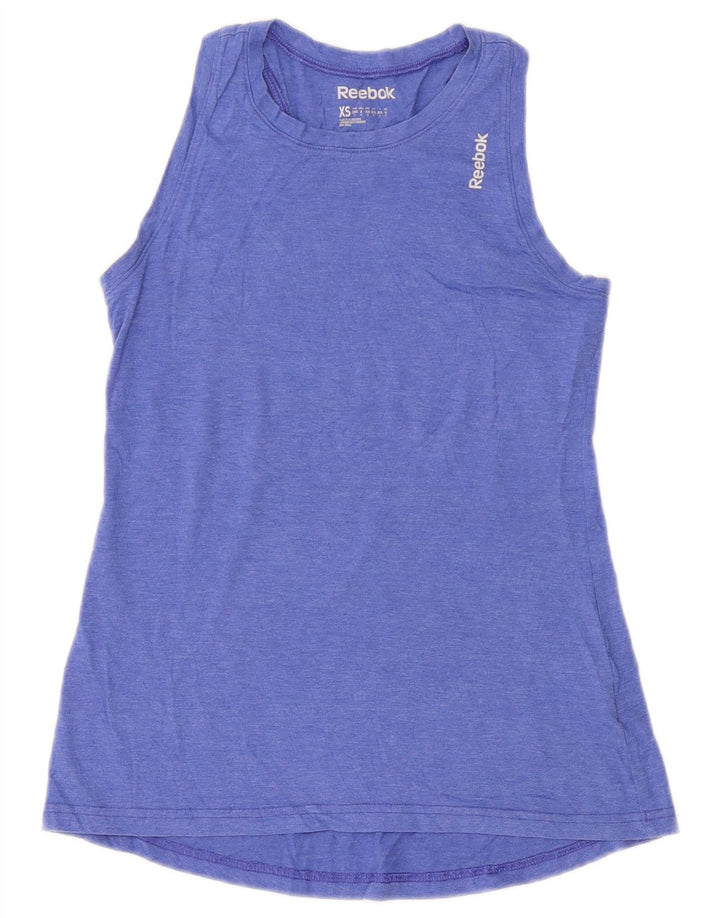 REEBOK Débardeur Femme UK 8 Small Bleu Polyester