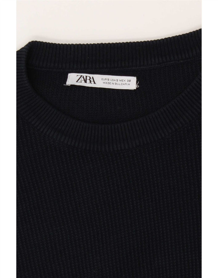 Zara Pull à col rond pour homme Petit Bleu marine