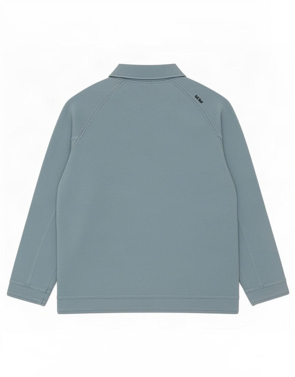Fat Face Sweat-shirt à col zippé pour homme en coton bleu Taille L